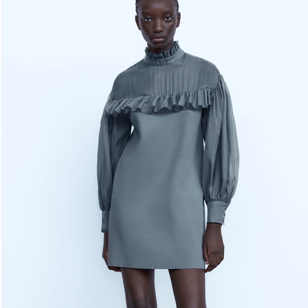 ZARA KNIT ORGANZA DRESS